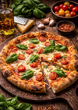 Margherita Pizza with Fresh Ingredients