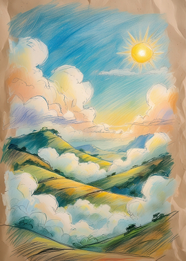 Sunny Hills with Clouds