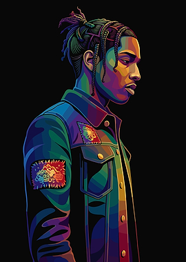 Colorful Portrait of a A$AP Rocky
