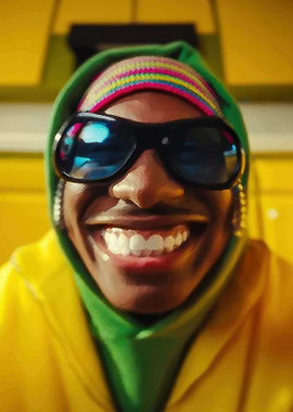 Man in Yellow Hoodie and Sunglasses