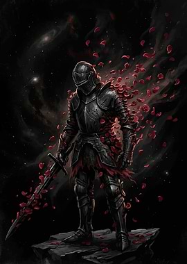 Knight Dissolving into Rose Petals