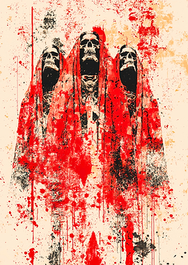 Three Red Robed Skull Reapers