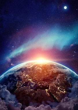 Earth Sunrise in Space