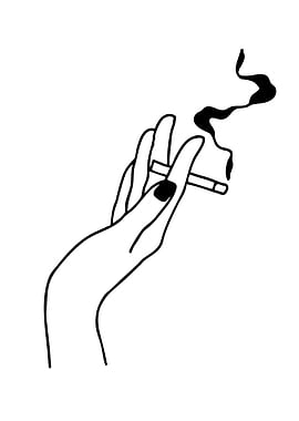 Hand Holding a Smoking Cigarette