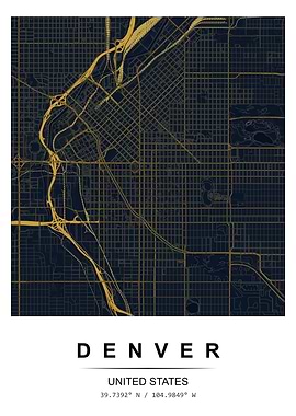Denver City Map Poster