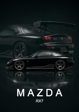 Mazda RX7 Sports Car art poster