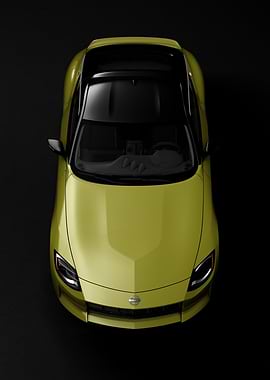 Yellow Nissan Z Car Top View