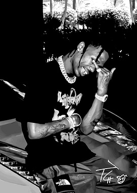 Travis Scott in Black and White