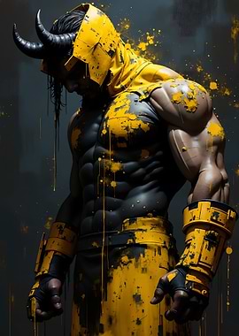 Muscular Man in Yellow and Black