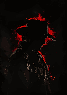 Silhouette of a Man in a Hat