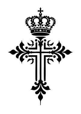 Ornate Cross with Crown