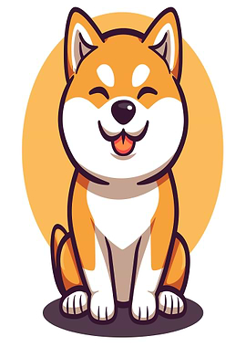Cute Shiba Inu Dog Cartoon
