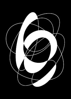 Abstract White Lines on Black Background