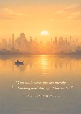 Sunrise over a city with a boat