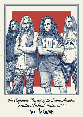 Alice in Chains Engraved Portrait