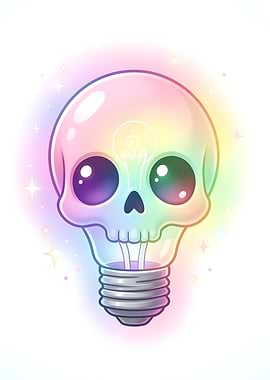 Rainbow Skull Light Bulb