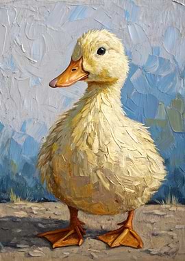 Adorable Yellow Duckling Painting