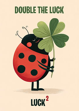 Ladybug with Four-Leaf Clover