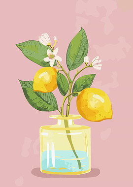 Lemon Branch in a Vase