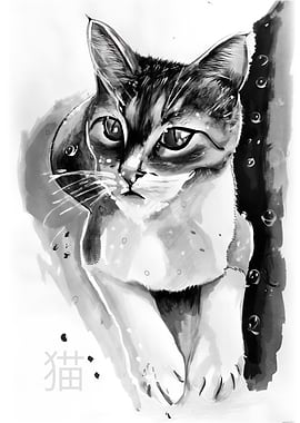 Black and White Cat Ink