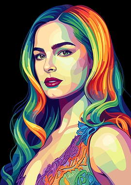 Colorful Portrait of a Addison Rae