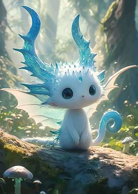 Cute Fantasy Creature in Forest
