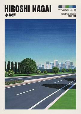 Hiroshi Nagai Cityscape Road Painting