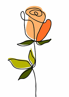 Minimalist Rose Line Art