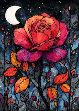 Mystical Moonlit Rose Garden