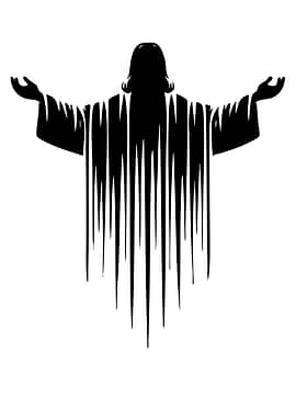 Jesus Christ Silhouette with Dripping Effect