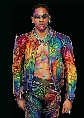 Travis Scott Rainbow Elegance Portrait