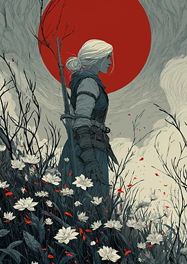 Ciri in a Field of Flowers