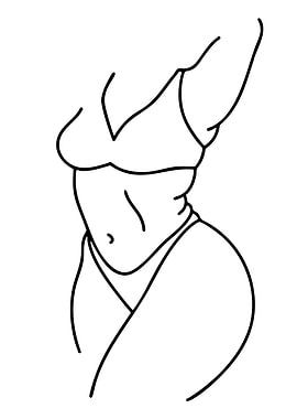 Minimalist Line Art of a Woman's Body