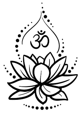 Om Symbol and Lotus Flower
