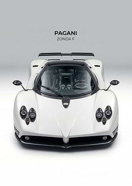 Pagani Zonda F White Supercar poster