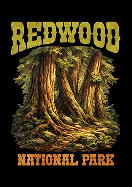 Redwood National Park Vintage Poster