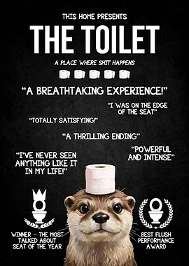 Funny Toilet Art with Otter