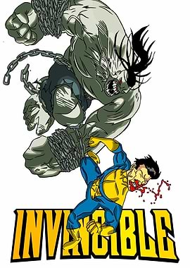 Invincible fighting a monster