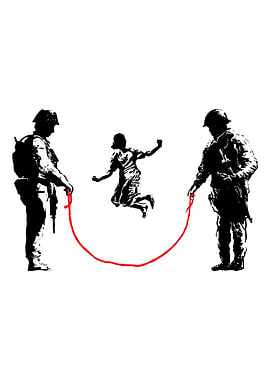 Soldiers Playing Jump Rope with Child - Happy Children