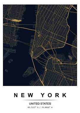 New York City Map Poster