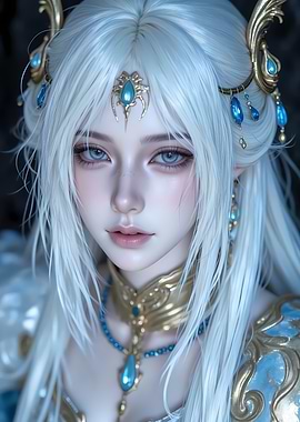 Ethereal Elf Princess with Blue Jewels