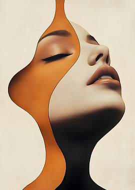Abstract Portrait of a Woman's Face