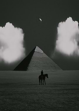 Rider Before Egyptian Pyramid