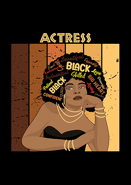 Black Actress Word Cloud Portrait