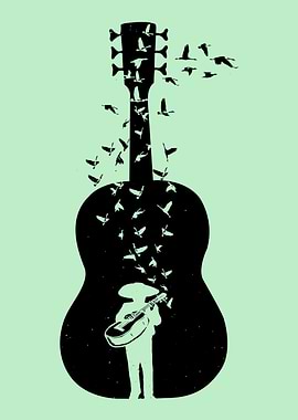 Guitarist with Birds - Mexican Mariachi