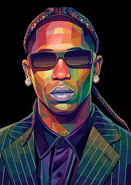 Colorful Portrait of Travis Scott