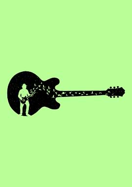 Guitarist with Birds Silhouette - Electric Guitar