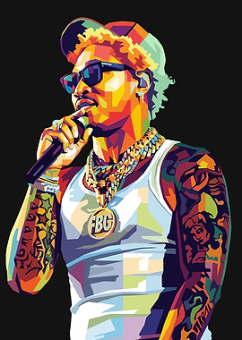 Rapper Future in Pop Art Style