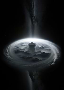 Mystical Pagoda in Cosmic Swirl