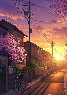 Street at Sunset